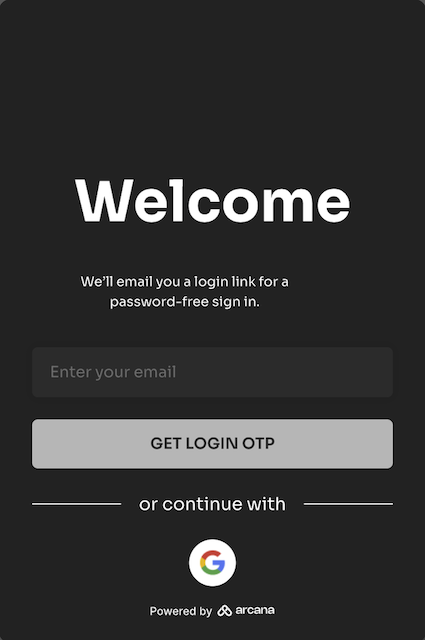 Arcana Social Login Plug & Play UI